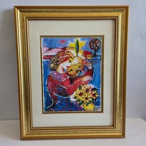 Zamy Steynovitz Violinist with Flowers Estate Signed Lithograph 580/750 Framed